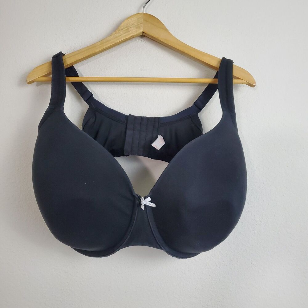 Cacique Bra 44G Black Lightly Lined Full Coverage Underwire Plus Size Backsmooth